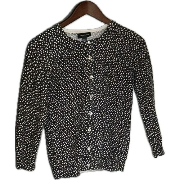Cable & Gauge Black and White Polka Dot Cardigan - Picture 1 of 5